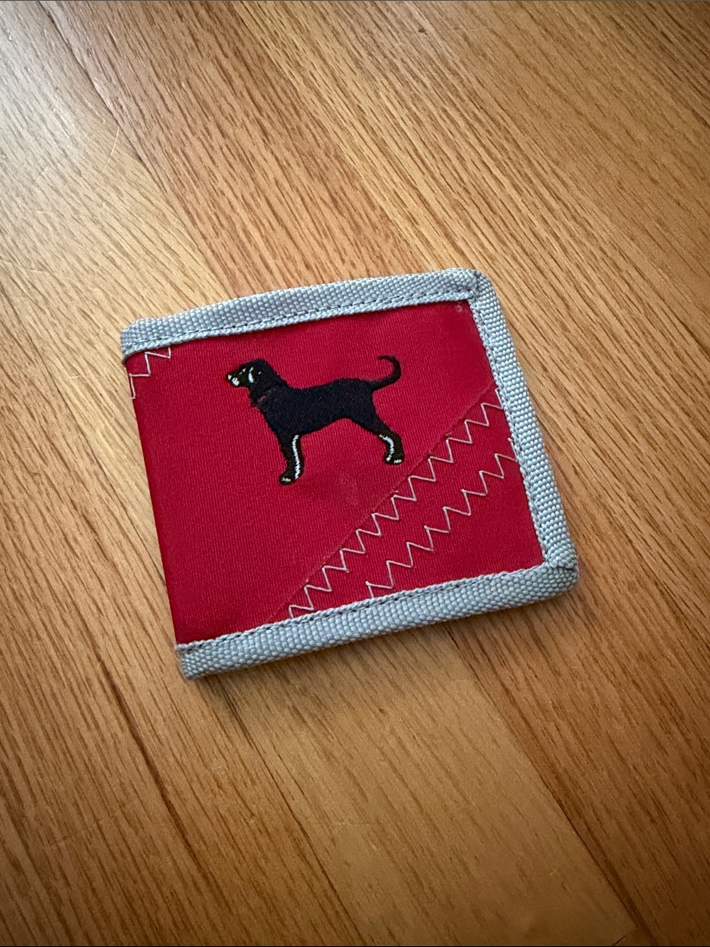 The Black Dog Red and Blue Canvas Wallet